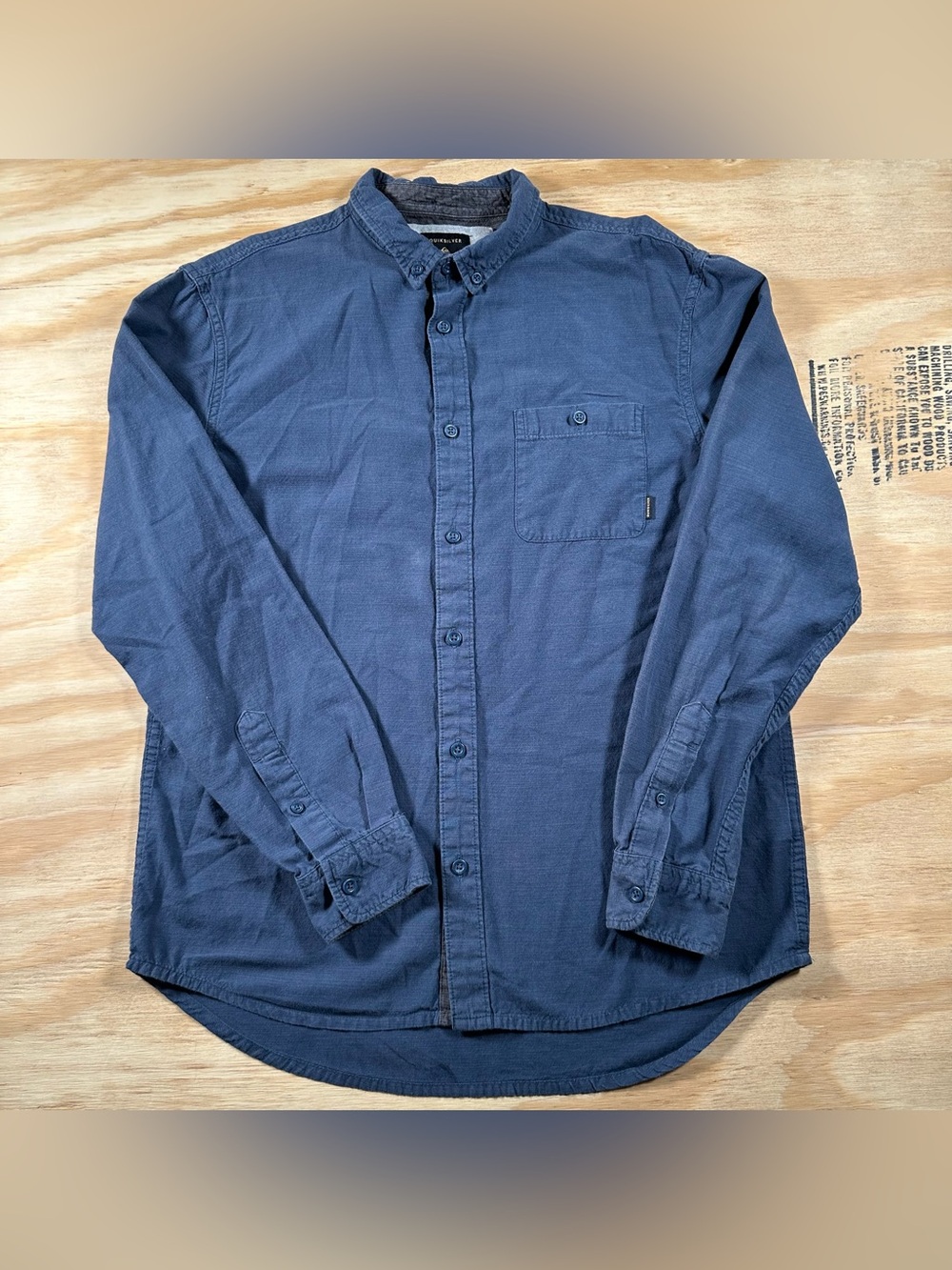 Quiksilver Men's Dark Blue Button-Down Casual Shirt